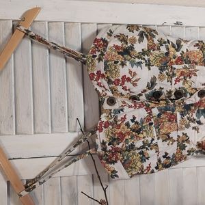 Mini floral front button dress